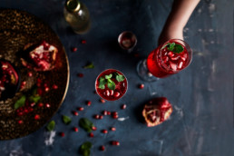 Pomegranate spritzer mocktail